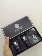 Set Mini Versace Pour Homme cho Nam - Bộ Nước Hoa EDT 5ml, Dầu Gội & Sữa Tắm 25ml, Kem Dưỡng Sau Cạo Sang Trọng, Quà Tặng Ý Nghĩa