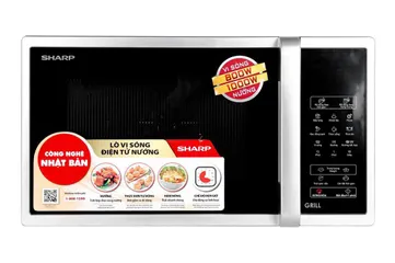 Lò Vi Sóng Sharp R-G372VN-S 23 Lít Có Nướng, Thiết Kế Sang Trọng, Công Suất 800W - Nấu, Hâm, Rã Đông Tiện Lợi cho Bếp Nhà Bạn