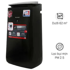 Máy Lọc Không Khí Sharp FP-J80EV-H 25000 Ion/cm³ - Thiết Kế Sang Trọng, Điều Khiển Qua Điện Thoại, Phù Hợp Phòng Dưới 62m²