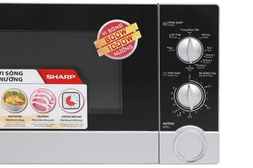 Lò Vi Sóng Cơ Có Nướng Sharp R-G302VN-S 23 Lít - Hẹn Giờ 35 Phút, Công Suất 800W, Thiết Kế Đơn Giản, Tiện Dụng Cho Gia Đình Nhỏ