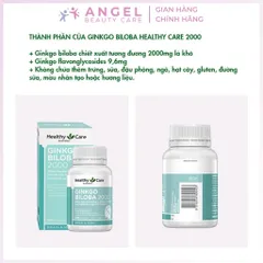 Viên Uống bổ não Healthy Care Ginkgo Biloba 2000 Úc - Hộp 100 viên