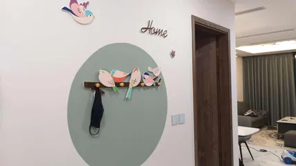 Ảnh đánh giá Bộ Decal Dán Tường Hình Chim Happy Birds Kèm Kệ Treo - Trang Trí Phòng Ngủ Hiện Đại, Phong Cách Tối Giản