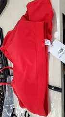 Ảnh đánh giá Set đồ tập gym Hibi Sports H144 - Áo bra có mút ngực + Quần lửng lưng cao, Chất liệu co giãn, Thể thao, Yoga, Gym, Đen, Đỏ