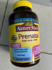 Ảnh đánh giá [Hàng Nhập khẩu] Vitamin tổng hợp dành cho bà bầu Nature Made Prenatal Folic Acid + DHA - 150 viên hỗ trợ sức khỏe mẹ và sự phát triển thai nhi, ngăn dị tật ống thần kinh.