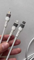 Ảnh đánh giá Cáp Sạc Nhanh 3 Đầu Bọc Dù Type C, Lightning, Micro USB 1.2m - Sạc Tối Đa 60W, Tiện Lợi Cho Tất Cả Thiết Bị Điện Thoại