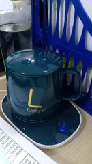 Ảnh đánh giá Bộ Cốc Sứ Hâm Nóng Sang Trọng Kèm Đế Điện và Thìa Mạ Vàng - Giữ Nhiệt Tốt, Thiết Kế Độc Đáo Cho Nhà Bếp