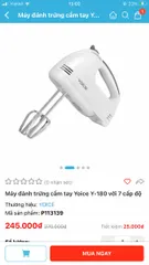 Ảnh đánh giá Máy Đánh Trứng Cầm Tay Yoice Y-180 - Động Cơ Mạnh Mẽ, 7 Cấp Độ, Lưỡi Inox 304 - Tiện Dụng Cho Bánh Kem Và Đánh Trứng