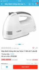 Ảnh đánh giá Máy Đánh Trứng Cầm Tay Yoice Y-180 - Động Cơ Mạnh Mẽ, 7 Cấp Độ, Lưỡi Inox 304 - Tiện Dụng Cho Bánh Kem Và Đánh Trứng