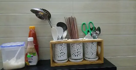 Ảnh đánh giá Set 3 Ống Cắm Đũa Gốm Sứ Cao Cấp Kèm Kệ Gỗ - Bộ Dụng Cụ Nhà Bếp Thân Thiện Với Môi Trường, Chất Liệu An Toàn