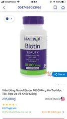 Ảnh đánh giá Viên Uống Mọc Tóc Natrol Biotin 10000 mcg Mỹ - Hỗ Trợ Rụng Tóc, Tóc Khỏe Mạnh, 100 Viên, Vitamin B7 Hữu Ích