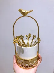 Ảnh đánh giá Bộ Lẵng Đựng Muỗng Nĩa Phong Cách Bắc Âu Gốm Sứ và Kim Loại - Trang Trí Bàn Ăn Độc Đáo, Quà Tặng Sang Trọng