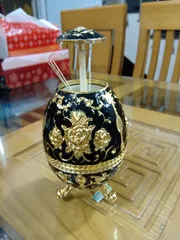 Ảnh đánh giá Lọ Đựng Tăm Hoàng Kim Hình Quả Trứng - Thiết Kế Tân Cổ Điển Sang Trọng - Trang Trí Bàn Ăn Hiện Đại