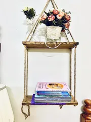 Ảnh đánh giá Kệ Gỗ Treo Tường Bắc Âu - Kệ Trang Trí Phòng Khách Độc Đáo Tiết Kiệm Không Gian, 40x13cm, Dây Treo Chắc Chắn