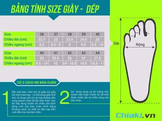 Bảng size giày, cách quy đổi size giày nam, nữ quốc tế và Việt Nam 2024