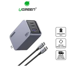Bộ Sạc Nhanh Ugreen Nexode Pro GaN X757-25873 100W - Cắm Sạc 3 Cổng USB-C, USB-A, Công Nghệ Phân Phối Thông Minh