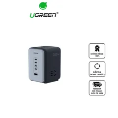 Trạm Sạc Nhanh 7in1 Ugreen GaN Power Strip 200W - Sạc Đa Năng 5 Thiết Bị Đồng Thời, 2 Ổ Cắm AC Tiện Lợi