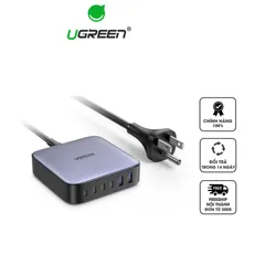 Bộ Sạc Nhanh 6 Cổng Ugreen Nexode GaN II 200W CD271 - Sạc Đồng Thời 6 Thiết Bị, Công Nghệ Bảo Vệ Tiên Tiến, Chất Liệu Cao Cấp
