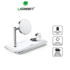 Đế sạc không dây Ugreen 3in1 25W CD278 - Sạc nhanh cho điện thoại, đồng hồ và tai nghe cùng lúc - Thiết kế gọn nhẹ, tiện lợi