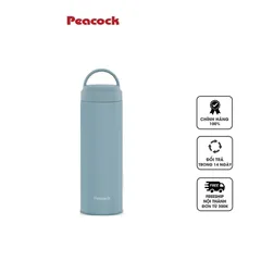 Bình Giữ Nhiệt Chân Không Peacock 480ml AKZ-48 Có Quai Xách - Thép Không Gỉ, Giữ Nhiệt Tối Đa 12 Giờ, Thiết Kế Nhỏ Gọn Dễ Mang Theo