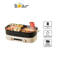 Nồi Lẩu Nướng Điện 2 Ngăn Đa Năng Bear DHG-D65B1 6.5L - Nấu Lẩu, Nướng Thoải Mái Cho Gia Đình 4-6 Người