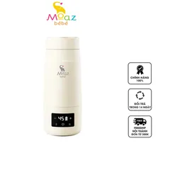 Bình đun nước pha sữa di động Moaz Bebe MB-058 - 300ml, công suất 65W, màn hình LED hiển thị nhiệt độ và pin, tiện lợi cho chuyến đi