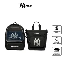 Set Balo Trẻ Em MLB Basic NY Yankees 7ABK0013N-50BKS Kèm Túi Tote Đen - Balo Chất Liệu Polyester Cao Cấp cho Bé Yêu