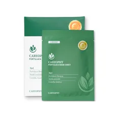 Mặt Nạ Caryophy Portulaca 10 Miếng - Giảm Mụn, Làm Sáng Da Từ Rau Má & Rau Sam - Chăm Sóc Da Dầu Mụn Hàn Quốc