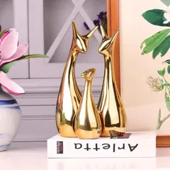 Bộ Tượng Gia Đình Thú Trang Trí Để Bàn - Phụ Kiện Decor Nghệ Thuật Đem Lại May Mắn & Tình Yêu Gia Đình