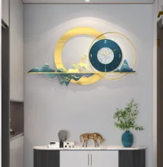 Đồng Hồ Treo Tường 3D Vòng Tròn Họa Tiết Sống Núi - Thiết Kế Hiện Đại, Màu Sắc Tươi Sáng, Phù Hợp Trang Trí Nhà ở, Phòng Khách