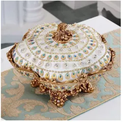 Khay Đựng Bánh Kẹo Đá Tinh Xảo Cao Cấp - Trang Trí Tết Sang Trọng, Ý Nghĩa Phúc Lộc Cho Gia Đình