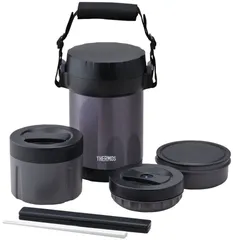 Hộp đựng cơm giữ nhiệt Thermos Nhật Bản JBG-1801 - Thiết kế 3 ngăn tiện lợi bằng thép không gỉ, giữ nóng 6 giờ, dễ dàng mang theo.