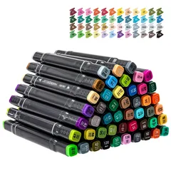 Bút Màu Marker Hai Đầu Cao Cấp Deli 70701 - Bút Vẽ và Tô Đa Năng 48 Màu, Chất Lượng Cao, Dễ Sử Dụng