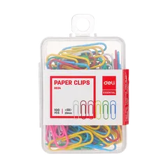 Ghim Vòng Màu #3 29mm Deli E0024 - Kẹp Giấy Chất Liệu Thép Cao Cấp, Hộp 100 Cái, Màu Sắc Nổi Bật, Bền Bỉ