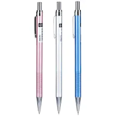 Combo 3 Bút Chì Kim 0.7mm Deli Thân Kim Loại Có Đầu Tẩy E6493 - Bút Viết Đẹp, Bền, Dùng Cho Học Sinh và Văn Phòng