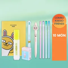 Combo Lưu Bút II Deli - Bộ Đồ Dùng Học Tập Gồm 5 Sản Phẩm Quyển Sổ, Bút Gel, Bút Bi, Tẩy Hình Kem, Bút Nhớ Dòng Màu Vàng