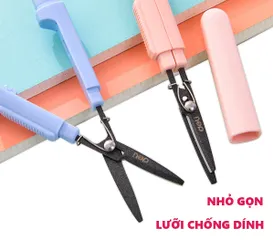 Kéo Tiện Lợi Deli Có Khóa 105mm 77761 - Thiết Kế Nhỏ Gọn, Lưỡi Dao Sắc Bén, Phù Hợp Học Sinh và Văn Phòng