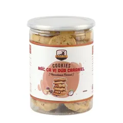 Bánh ăn kiêng Cookies vị dừa caramel Bazanland - Hương vị thơm ngon với hạt macca, đóng hộp tiện lợi, dinh dưỡng bổ sung 250g/400g
