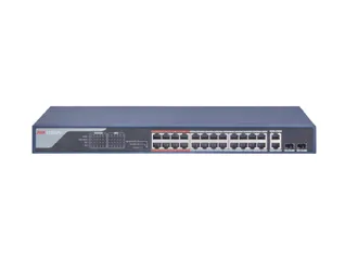 Switch mạng 24 cổng PoE Hikvision DS-3E0326P-E(B) - Thiết bị mạng chất lượng, khoảng cách truyền xa 250m, 370W, hỗ trợ kết nối ổn định