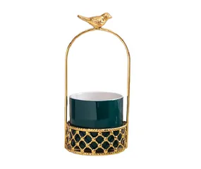 Bộ Lẵng Đựng Muỗng Nĩa Phong Cách Bắc Âu Gốm Sứ và Kim Loại - Trang Trí Bàn Ăn Độc Đáo, Quà Tặng Sang Trọng