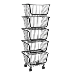 Kệ Rổ Đựng Đồ Nhà Bếp Sơn Tĩnh Điện Nhiều Tầng - Khung Thép Bền, Thiết Kế Khoa Học, Tiện Dụng Cho Bếp và SPA