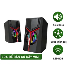 Loa Máy Tính Mini Để Bàn SIDOTECH DX19 - Hiệu Ứng Âm Thanh Stereo Bass Mạnh Mẽ và Đèn LED RGB Rực Rỡ