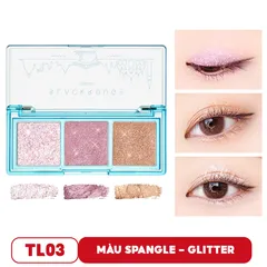 Bảng Phấn Mắt 3 Màu Ánh Nhũ Black Rouge Triple Layer Eye Palette - Makeup Palette Đậm Chất Thời Trang Hành Động Năng Động