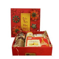 Hộp Quà Tết Cao Cấp Lộc Tài May Mắn HPH055 - Hộp Kẹo, Bánh, Trà Nguyên Liệu Đặc Biệt - Quà Tết Ý Nghĩa 2023