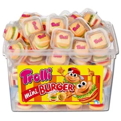 Kẹo Dẻo Trolli Mini Burger - Hương Vị Bánh Hamburger Nhỏ Gọn, Ngon Miệng, Thích Hợp Làm Đồ Ăn Vặt Di Động