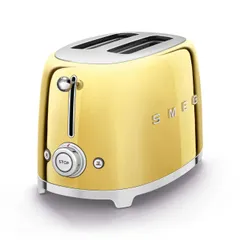 Máy Nướng Bánh Mì Smeg TSF01GOEU Gold Glossy - Thiết Kế Sang Trọng, Đa Chức Năng Với 6 Cấp Độ Nướng Cho Bữa Sáng Hoàn Hảo