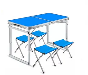 Bộ bàn ghế gấp cắm trại du lịch LY1 - Độ cao tùy chỉnh, chất liệu bền chắc, tiện lợi cho dã ngoại và gia đình, 1 bàn 4 ghế gọn nhẹ