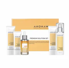 Bộ Dưỡng Da Ahohaw Premium Solution - Hỗ Trợ Trẻ Hóa, Giảm Nếp Nhăn, Cấp Ẩm Săn Chắc Cho Mọi Loại Da