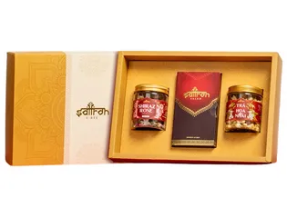 Bộ Quà Tết Nhụy Hoa Nghệ Tây Saffron Salam Kèm Trà Hoa Nhài & Trà Hoa Hồng - Quà Tặng Sang Trọng Tốt Cho Sức Khỏe và Sắc Đẹp