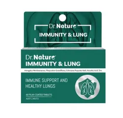 Viên uống bổ phổi Dr. Nature Immunity & Lung 60 viên - Tăng cường miễn dịch, hỗ trợ sức khỏe phổi tự nhiên, không chất bảo quản