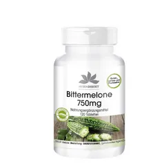 Viên uống giảm cân Warnke Bittermelone 750mg - Hỗ trợ giảm mỡ thừa, kiểm soát đường huyết, Vegan, 120 viên